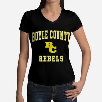 Boyle County High School Rebels C1 Women V-Neck T-Shirt | Crazezy