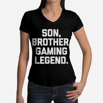 Funny Gaming Gifts For Teen Boys Teenage Video Game Gamer Women V-Neck T-Shirt | Crazezy DE