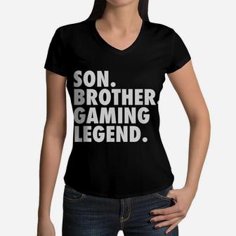 Gaming Gifts For Teen Boys Teenage Christmas Funny Gamer Women V-Neck T-Shirt | Crazezy DE