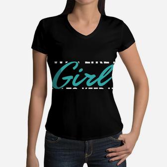 I Swim Like A Girl Funny Gift Women Ladies Swimmer Swimming Women V-Neck T-Shirt | Crazezy