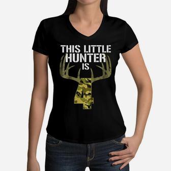 Kids 4Th Birthday Hunting T Shirt Boys Funny Deer Hunter Gift Tee Women V-Neck T-Shirt | Crazezy