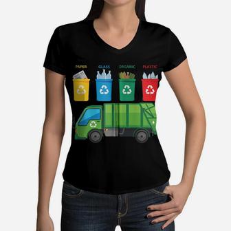 Recycling Trash Truck Funny Kids Garbage Bin Truck Zip Hoodie Women V-Neck T-Shirt | Crazezy AU