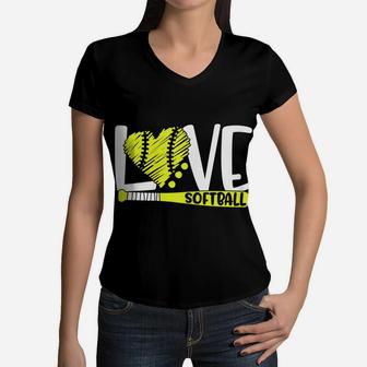 Softball Graphic Saying Gifts For Teen Girls And Women Women V-Neck T-Shirt | Crazezy