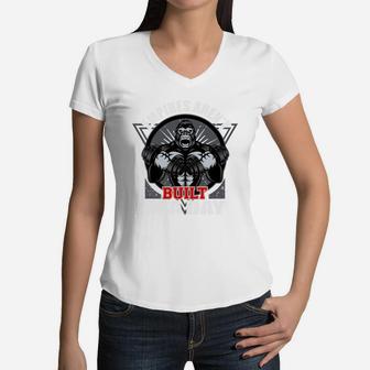 Empires Are Not Built In A Day Strongest Bodybuilding Women V-Neck T-Shirt | Crazezy