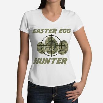 Hunting Season Easter T Shirt Egg Hunter Women Men Kids Boys Women V-Neck T-Shirt | Crazezy UK