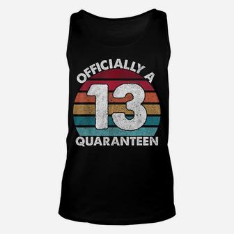 13Th Birthday Officially A Quaranteen Teenager 13 Years Old Unisex Tank Top | Crazezy