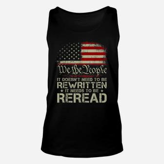 1776 Usa Flag We The People It Doesn't Need To Be Rewritten Unisex Tank Top | Crazezy