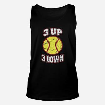 3 Up 3 Down Softball Fun Cute For Moms Dads Gifts Unisex Tank Top | Crazezy CA