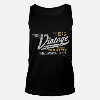 45th Birthday Gift Vintage 1976 Aged To Perfection Vintage Racing Unisex Tank Top | Crazezy