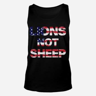 4Th Of July Lions Not Sheep Vintage American Patriot Flag Unisex Tank Top | Crazezy DE
