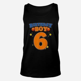 6th Birthday Boy Basketball 6 Years Old Unisex Tank Top | Crazezy CA