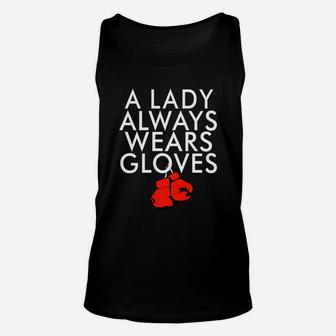A Lady Always Wears Gloves Boxing Coach Spar T Shirt Unisex Tank Top | Crazezy DE