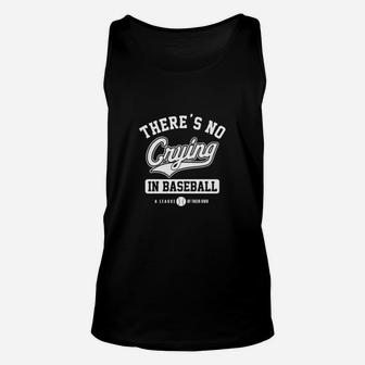 A League Of Their Own Mens Vintage Distressed There's No Crying In Baseball Saying Unisex Tank Top | Crazezy UK