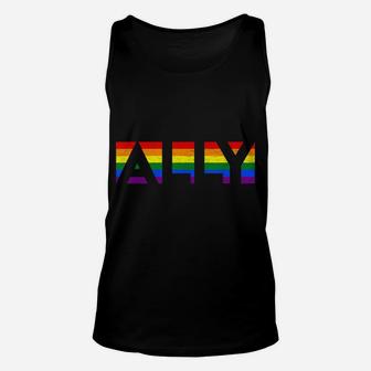 Ally Lgbtq Rainbow Pride Flag Lesbian Gay Vintage Unisex Tank Top | Crazezy AU