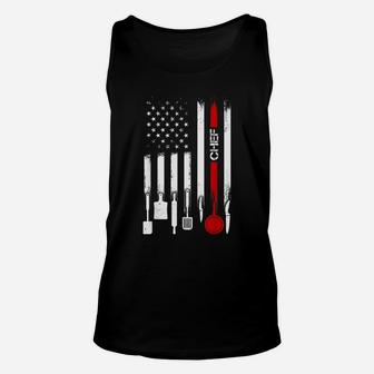 American Flag With Chef Tshirt For Women Men Father Unisex Tank Top | Crazezy