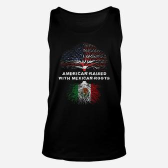 American Raised With Mexican Roots Usa Flag Unisex Tank Top | Crazezy DE
