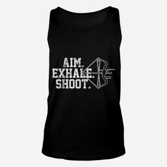 Archery - Aim Exhale Shoot Bow Hunting Archer Gift Unisex Tank Top | Crazezy