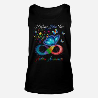 Autism Awareness - I Wear Blue For Autism Awareness Gifts Unisex Tank Top | Crazezy