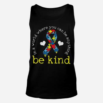 Autism Awareness Tshirt Kindness Puzzle Ribbon Heart Unisex Tank Top | Crazezy AU