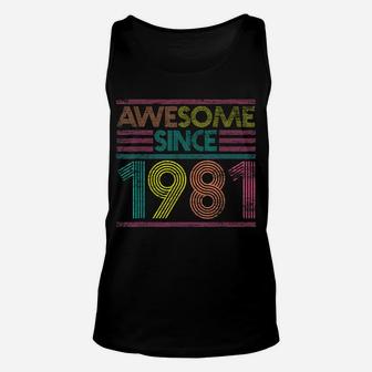 Awesome Since 1981 39Th Birthday Gifts 39 Years Old Unisex Tank Top | Crazezy