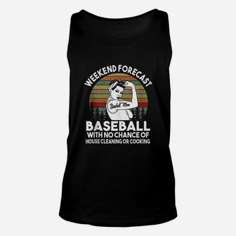 Baseball Mom Weekend Forecast Funny Gift For Mom Unisex Tank Top | Crazezy