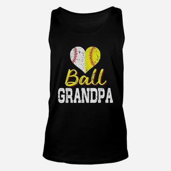 Baseball Softball Ball Heart Grandpa Unisex Tank Top | Crazezy
