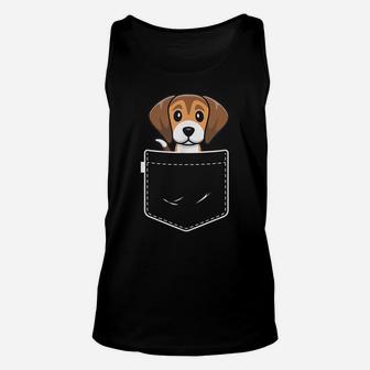 Beagle Dog In Pocket Tee Shirts Men Women Beagle Lover Gift Unisex Tank Top | Crazezy AU