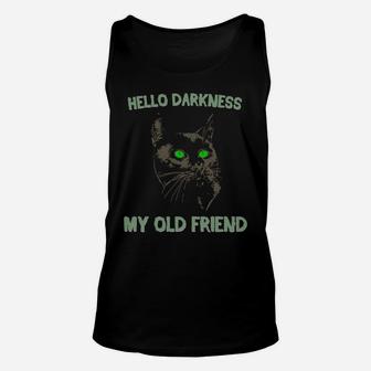 Black Cat - Hello Darkness My Old Friend Unisex Tank Top | Crazezy