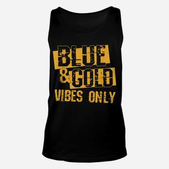 Blue And Gold Game Day Group Shirt For High School Football Unisex Tank Top | Crazezy DE