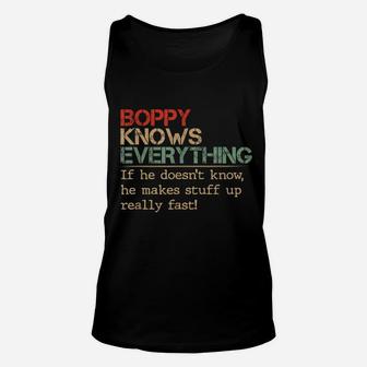 Boppy Knows Everything If He Doesn't Know Vintage Boppy Unisex Tank Top | Crazezy CA