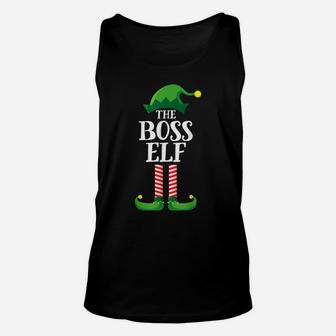 Boss Elf Matching Family Group Christmas Party Pajama Unisex Tank Top | Crazezy UK