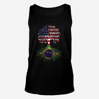 Brazilian Roots American Grown Tree Flag Sweatshirt Unisex Tank Top | Crazezy