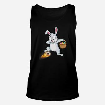 Bunny Rabbit Easter Eggs Dabbing Playing Fire Soccer Unisex Tank Top | Crazezy