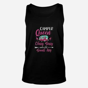Camper Queen Classy Sassy Smart Assy Camping Rv Gift Unisex Tank Top | Crazezy