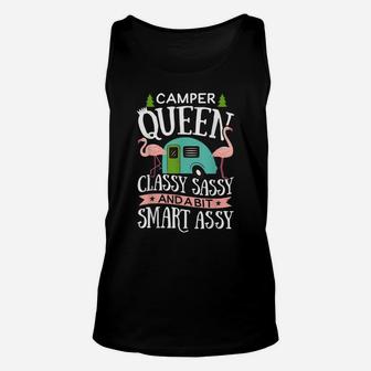 Camper Queen Classy Sassy Smart Assy T Shirt Camping RV Gift Unisex Tank Top | Crazezy DE