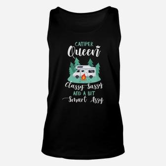 Camper Queen Funny Rv Gifts Camping Rv Gift Ideas Unisex Tank Top | Crazezy AU