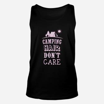 Camping Hair Dont Care Funny Camping Gift Unisex Tank Top | Crazezy
