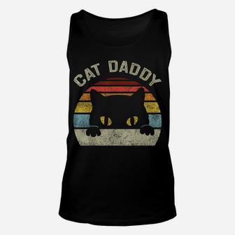 Cat Daddy Men Vintage Retro Black Cats Dad Fathers Day Gift Unisex Tank Top | Crazezy