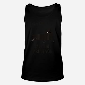 Cat Shirt My Cat & I Talk About You Funny Black Cat Unisex Tank Top | Crazezy CA