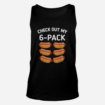 Check Out My 6 Pack Hot Dog Funny Gift Hot Dogs Lovers Gym Unisex Tank Top | Crazezy UK