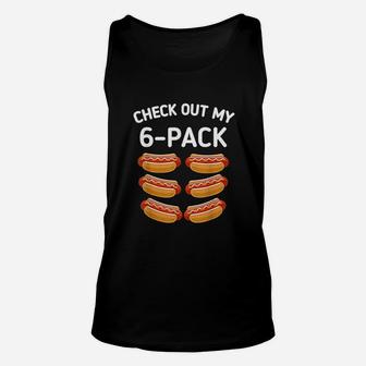 Check Out My 6 Pack Hot Dog Funny Gift Hot Dogs Lovers Gym Unisex Tank Top | Crazezy CA