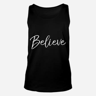 Christian Faith In Christ Quote Christmas Saying Believe Unisex Tank Top | Crazezy