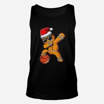 Christmas Dabbing Gingerbread Man Dab Cool Basketball Gift Unisex Tank Top | Crazezy AU
