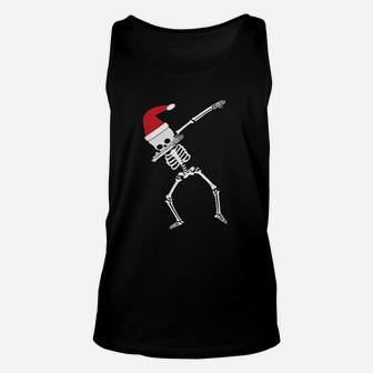 Christmas Dabbing Skeleton Funny Dab Dance Unisex Tank Top | Crazezy UK