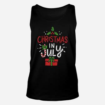 Christmas In July T Shirt Summer Beach Tshirt Hawaiian Gift Unisex Tank Top | Crazezy CA