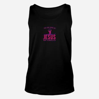 Church This Girl Runs On Gymnastics Jesus God Tee Unisex Tank Top | Crazezy