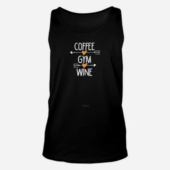 Coffee Gym Wine Gym Fitness Workout Coffee Lover Gift Mom Unisex Tank Top | Crazezy