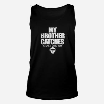 Cool Baseball Catcher Funny Cute Gift Brother Sister Unisex Tank Top | Crazezy