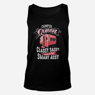 Cool Camper Queen Classy Sassy Smart Assy Funny Camping Gift Unisex Tank Top | Crazezy