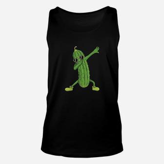 Dabbing Pickle Dancing Cucumber Lover Funny Unisex Tank Top | Crazezy AU